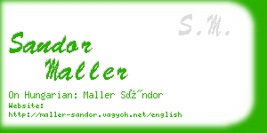 sandor maller business card